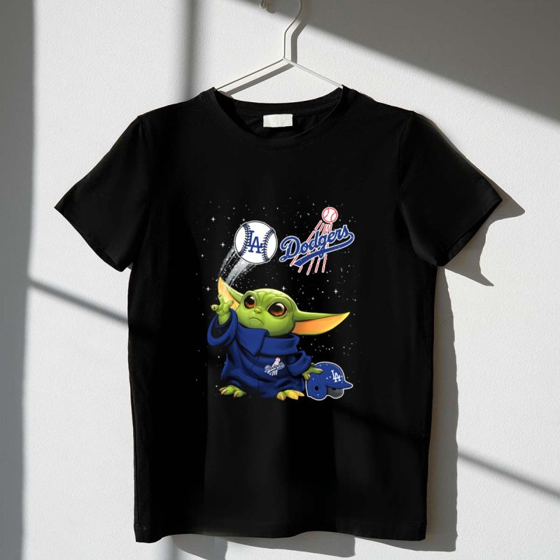 Baby Yoda Los Angeles Dodgers Baseball Force Use T Shirt.jpeg t shirt 1 1