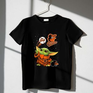Baby Yoda Baltimore Orioles T-Shirt - Star Wars Fan Gear For Orioles Fans