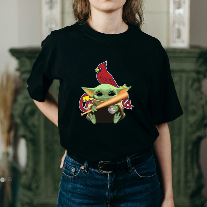 Baby Yoda St Louis Cardinals Graphic T-Shirt – Unisex Fan Gift - Image 2