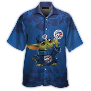 Baby Yoda Toronto Blue Jays Hawaiian Shirt For Kids And Fans