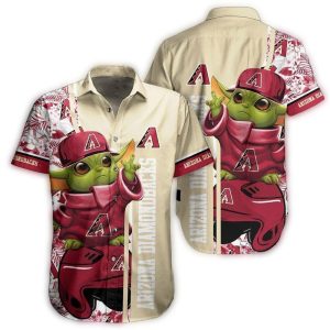 Baby Yoda With Arizona Diamondbacks Tropical Hawaiian Shirt