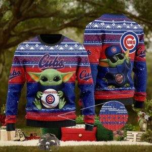 Baby Yoda With Chicago Cubs Ugly Sweater