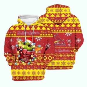 Baby Yoda St. Louis Cardinals Christmas Graphic Hoodie – Unisex Gift
