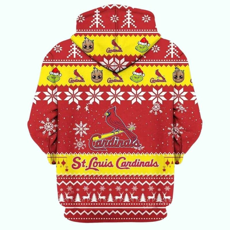 Baby Yoda St. Louis Cardinals Christmas Graphic Hoodie – Unisex Gift - Image 3