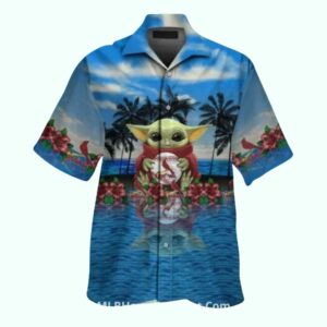 Baby Yoda St. Louis Cardinals Floral Graphic Hawaiian Shirt – Unisex Gift