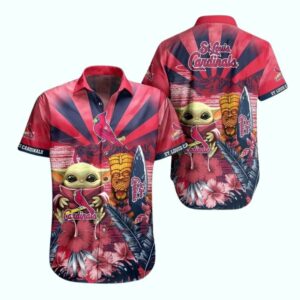 Baby Yoda Tiki St. Louis Cardinals Hawaiian Shirt – Unisex Graphic Tee