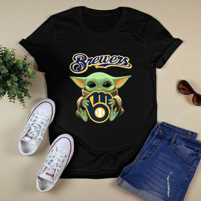 Baby yoda hug milwaukee brewers shirt t shirt 0.jpg