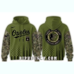 Baltimore Orioles Army Military Appreciation Night AOP Hoodie 1