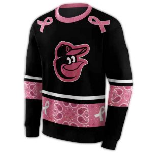 Baltimore Orioles Awareness Ribbon All-Over Print Sweatshirt For Fans