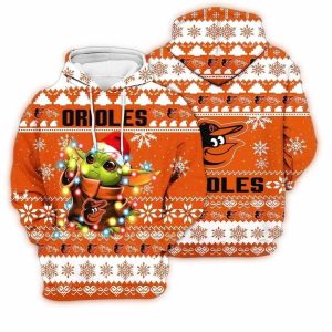 Baltimore Orioles Baby Yoda Star Wars Hoodie - All Over Print Design