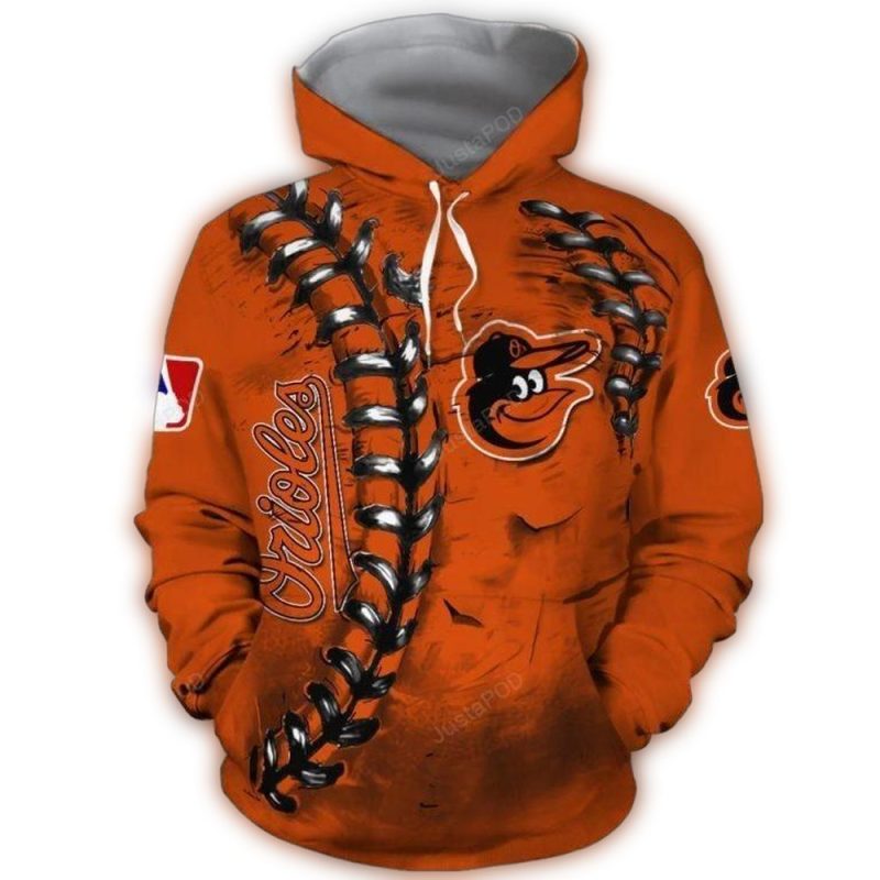 Baltimore Orioles Ball Vintage AOP Hoodie 1