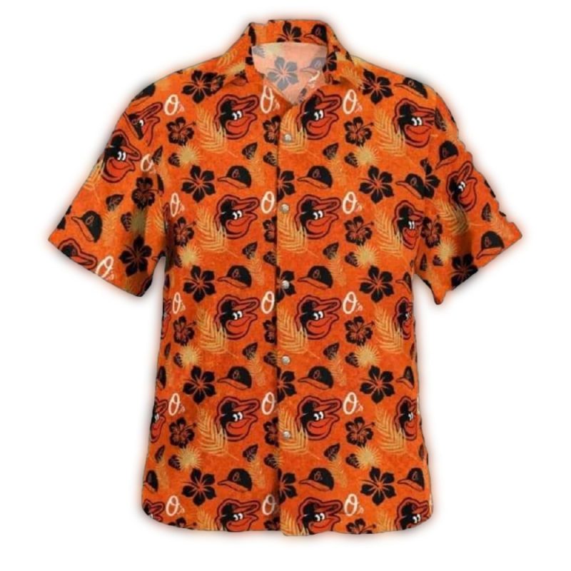 Baltimore Orioles Birdland And Flower Hawaiian Shirt 1