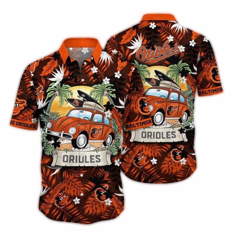 Baltimore Orioles Camping Summer Tropical Hawaiian Shirt 1