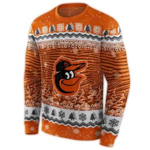 Baltimore Orioles Christmas Trees All-Over Print Sweatshirt For Fans
