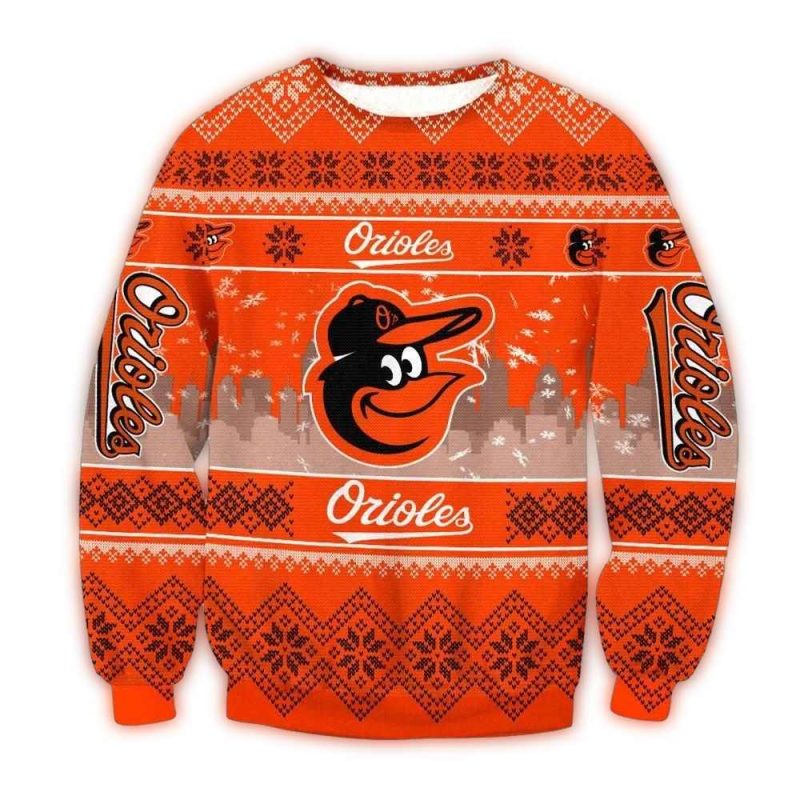 Baltimore Orioles City Christmas Pattern Ugly Sweater 1