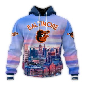 Baltimore Orioles Cityscape All-Over Print Hoodie For Fans