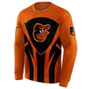 Baltimore Orioles All-Over Print Sweatshirt With Concentric Lines Design