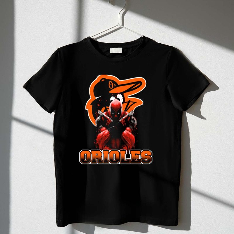 Baltimore Orioles Deadpool Crossover Fan Logo Orioles T Shirt t shirt 1 1