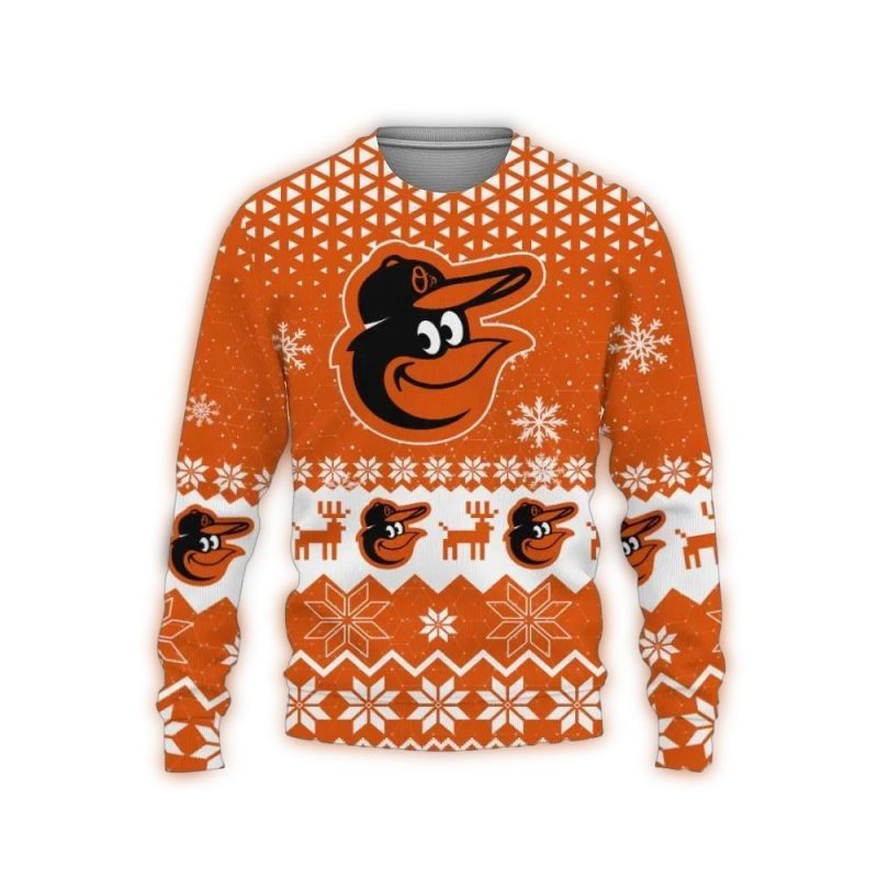 Baltimore Orioles Deer Christmas Holiday Ugly Sweater 1