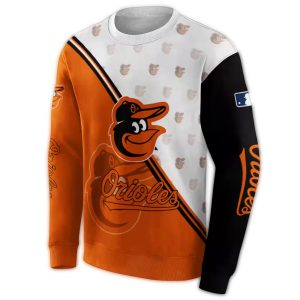 Baltimore Orioles Diagonal Stripe Sweatshirt - All Over Print Design