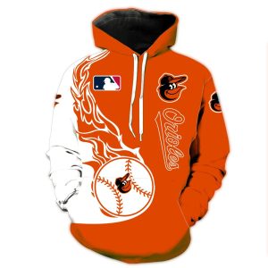Baltimore Orioles Fireball All-Over Print Hoodie For Fans