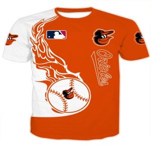 Baltimore Orioles Fireball All-Over Print T-Shirt For Fans