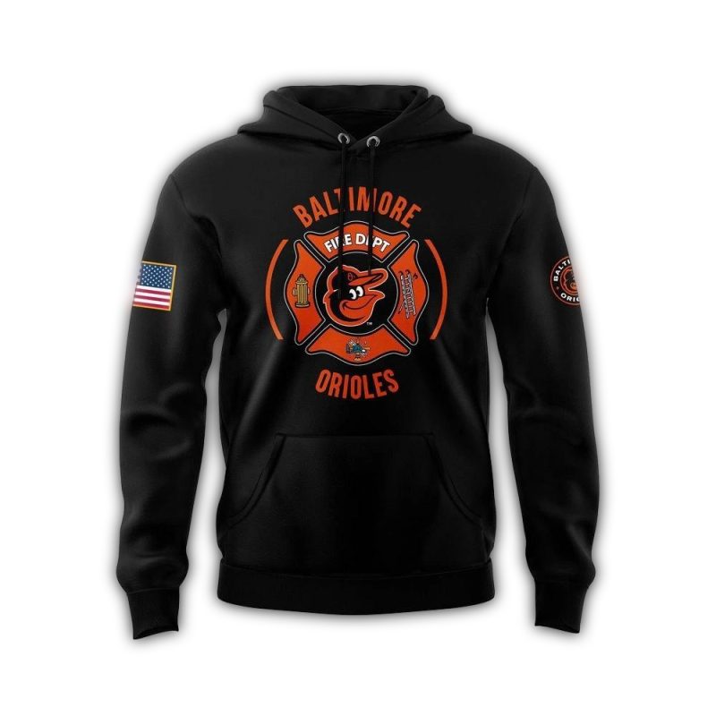Baltimore Orioles Firefighter Appreciation Night AOP Hoodie 1
