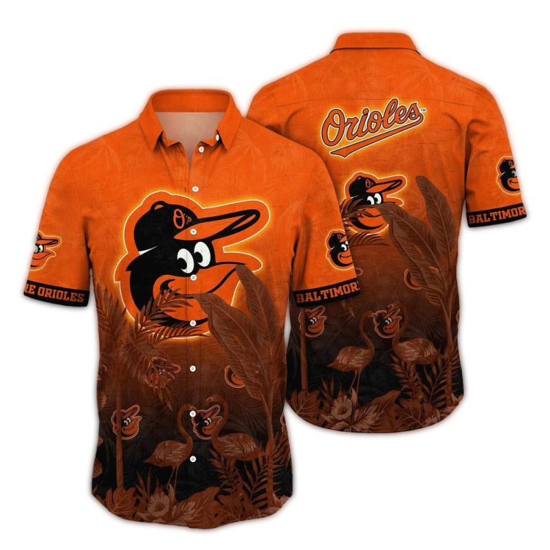 Baltimore Orioles Flaming Vintage Hawaiian Shirt 1