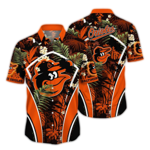 Baltimore Orioles Tropical Floral Leaf Hawaiian Shirt For Fans