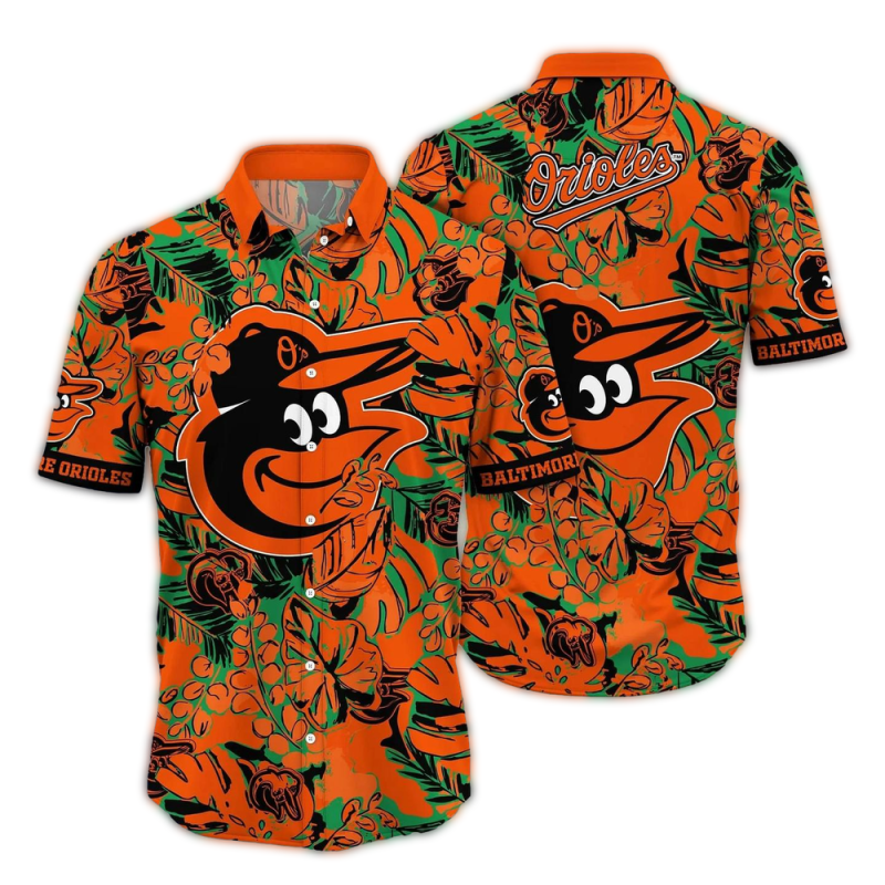 Baltimore Orioles Floral Leafs Vintage Hawaiian Shirt 1