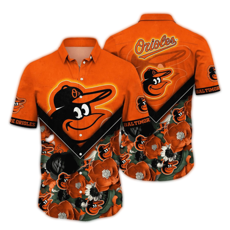 Baltimore Orioles Flower Blossom Tropical Hawaiian Shirt 1