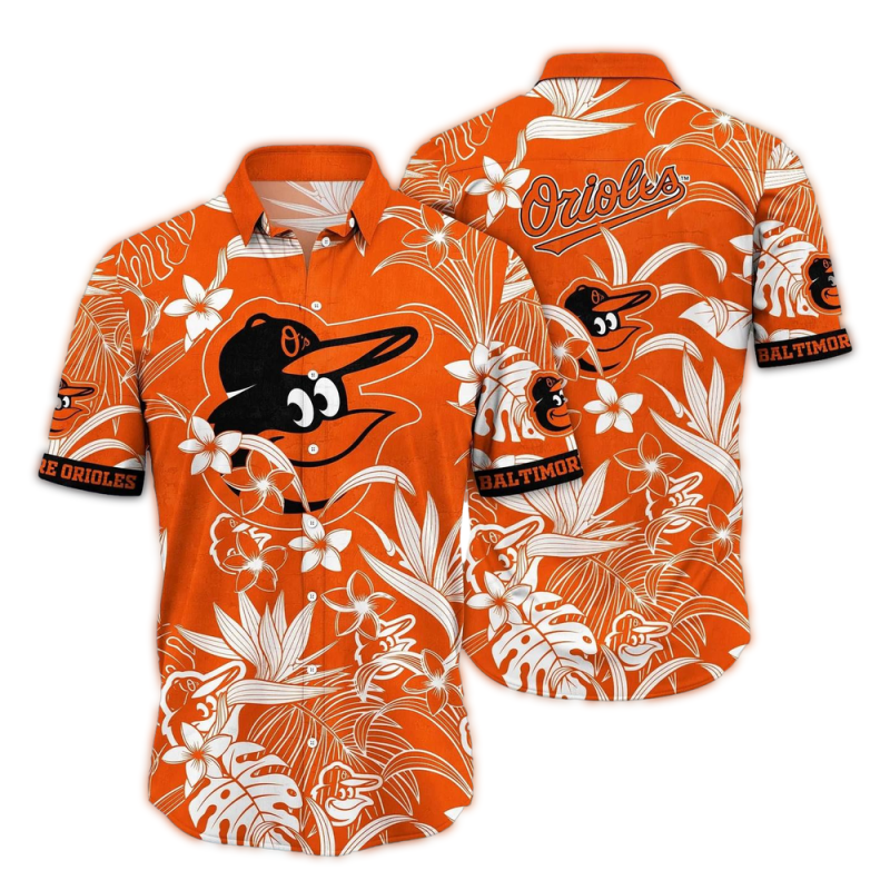 Baltimore Orioles Flower Floral Vintage Hawaiian Shirt 1