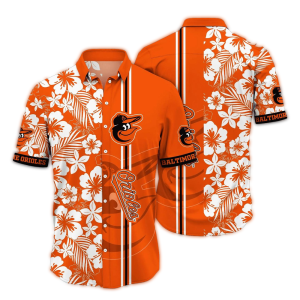 Vintage Baltimore Orioles Flower Stripe Hawaiian Shirt For Men And Women