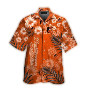 Baltimore Orioles Floral Leaf Pattern Hawaiian Shirt For Fans
