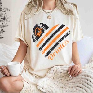 Baltimore Orioles Women'S Heart Graphic T-Shirt By G Iii 4Her - White