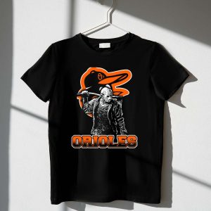 Baltimore Orioles Jason Voorhees Crossover T-Shirt With Iconic Bird Design
