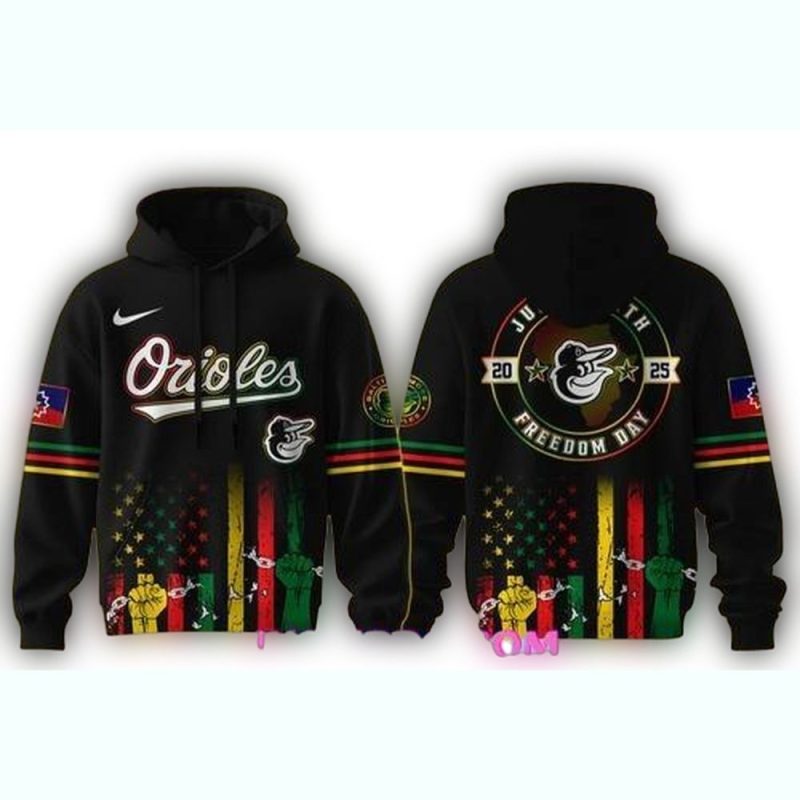 Baltimore Orioles Juneteenth Day AOP Hoodie 1