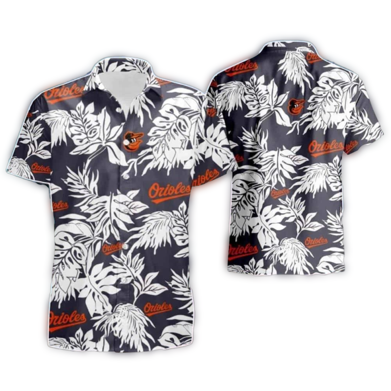 Baltimore Orioles Leafs Tropical Hawaiian Shirt 1