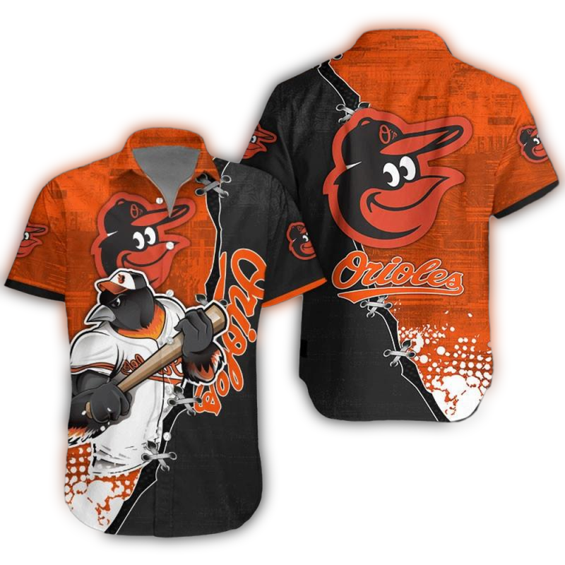 Baltimore Orioles Mascot Dynamic Hit Hawaiian Shirt 1