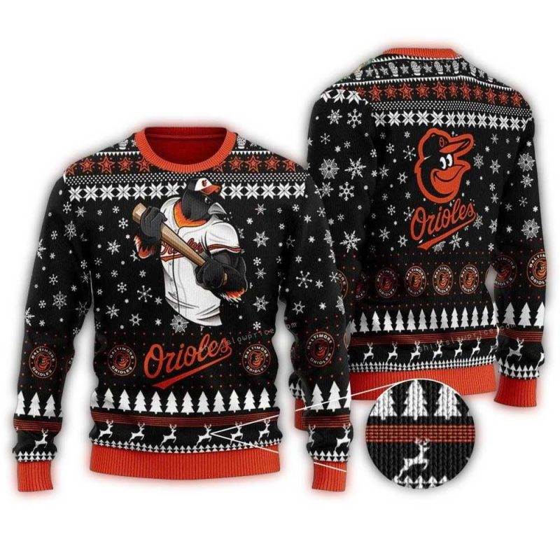 Baltimore Orioles Mascot Team Ugly Sweater 1