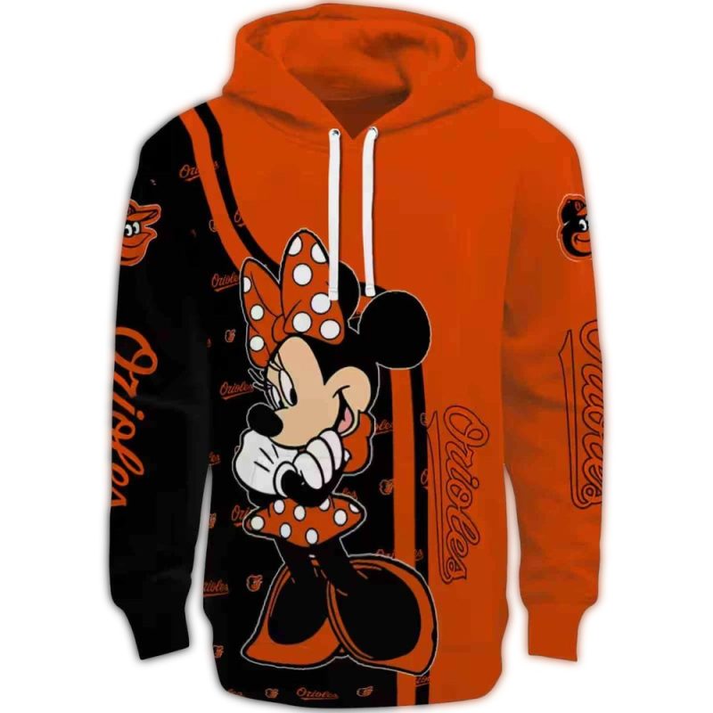 Baltimore Orioles Minnie Mouse AOP Hoodie 1