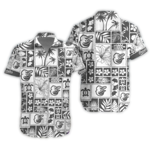 Baltimore Orioles Monochrome Hawaiian Shirt For Island Vibes