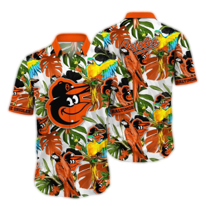 Baltimore Orioles Parrot Leaf Pattern Hawaiian Shirt For Fans