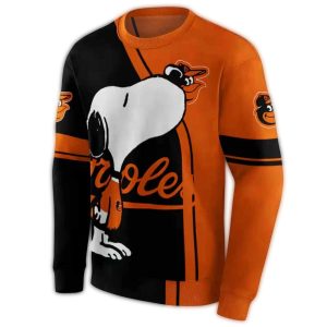 Baltimore Orioles Snoopy All Over Print Sweatshirt For Fans