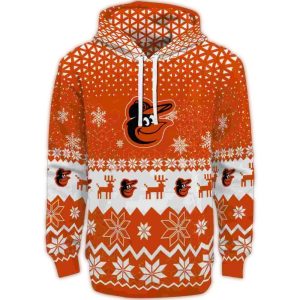 Baltimore Orioles Reindeer Print Christmas Hoodie For Fans