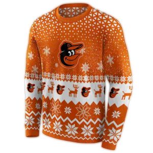 Baltimore Orioles Ugly Christmas Sweater With Reindeer Design