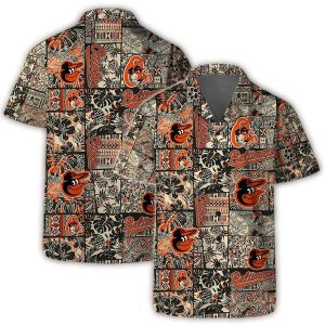 Retro Baltimore Orioles Hawaiian Shirt With Patchwork Design