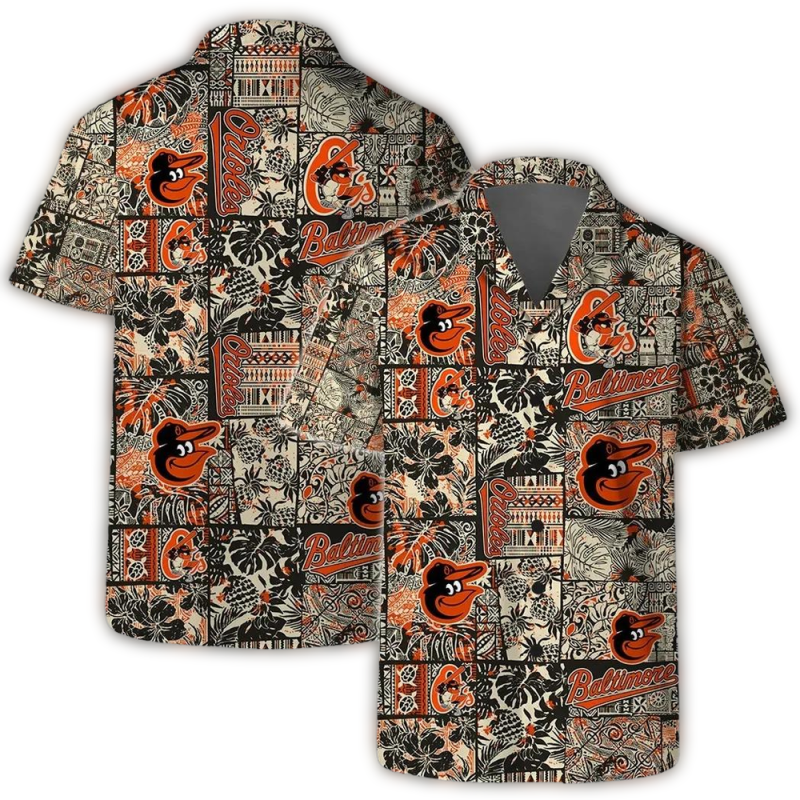 Baltimore Orioles Retro Patchwork Hawaiian Shirt 1