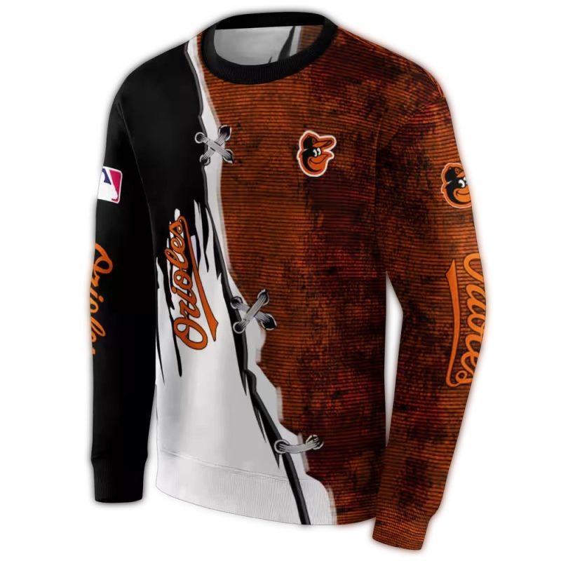 Baltimore Orioles Ripped Pattern Ugly Sweater 1