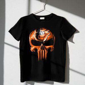Baltimore Orioles Skull V3 Graphic T-Shirt For Fans